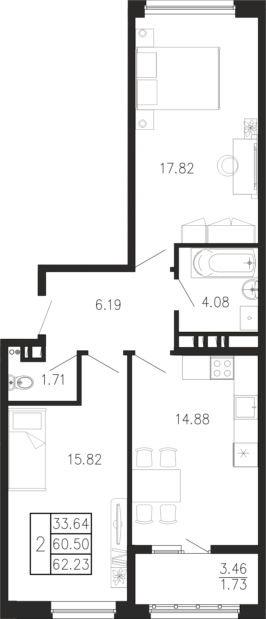 Просторы крыма Квартира №052 2