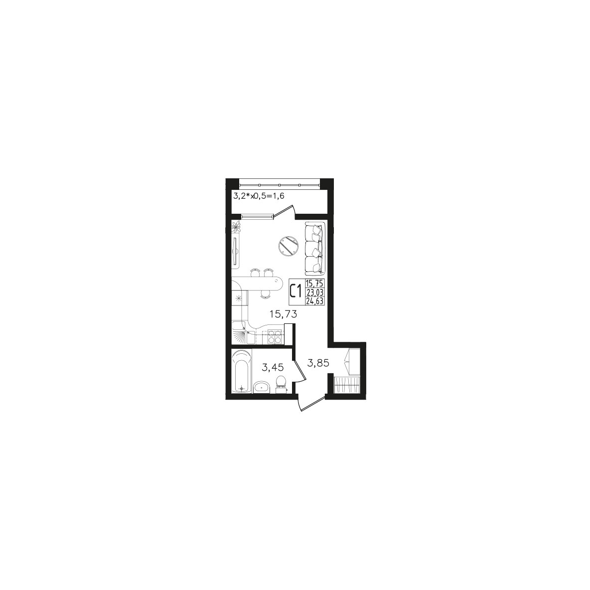 ЖК Яблоневый 5 очередь Квартира №465