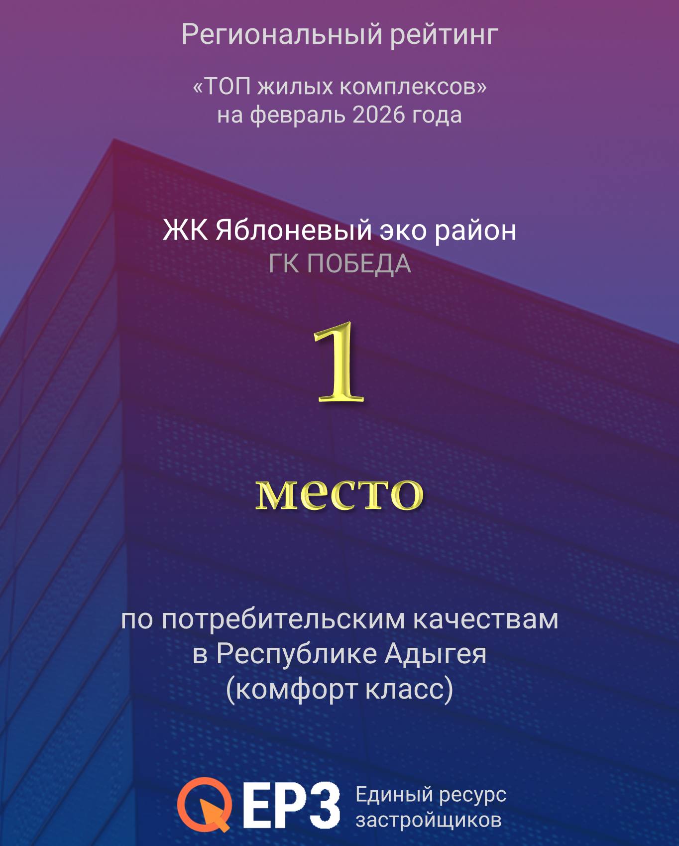 ЖК «Яблоневый» — №1 в Республике Адыгея 