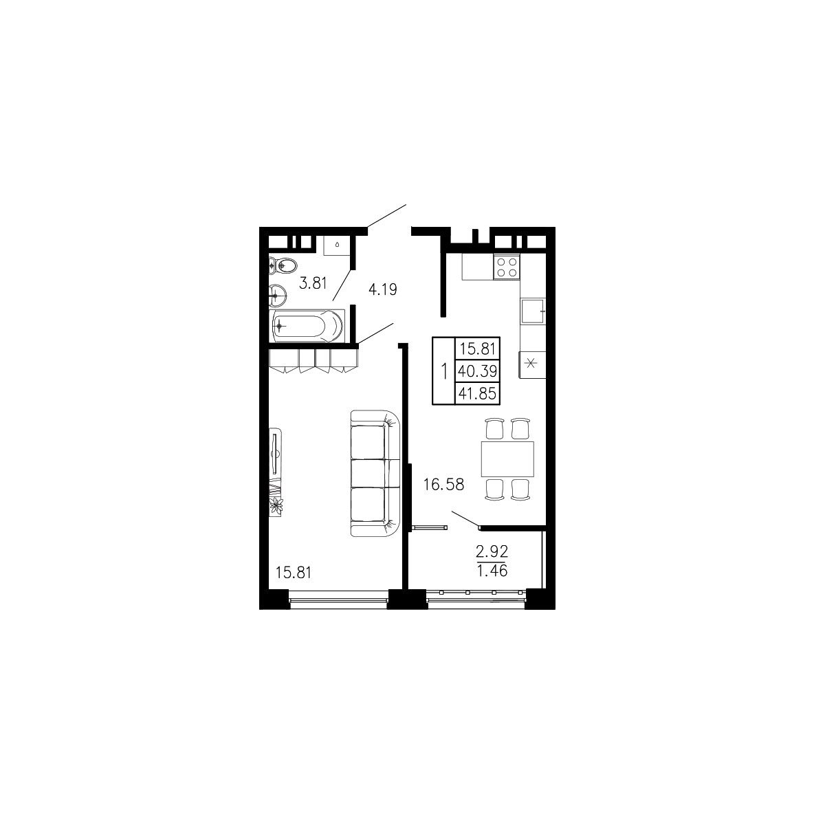 Просторы крыма Квартира №164