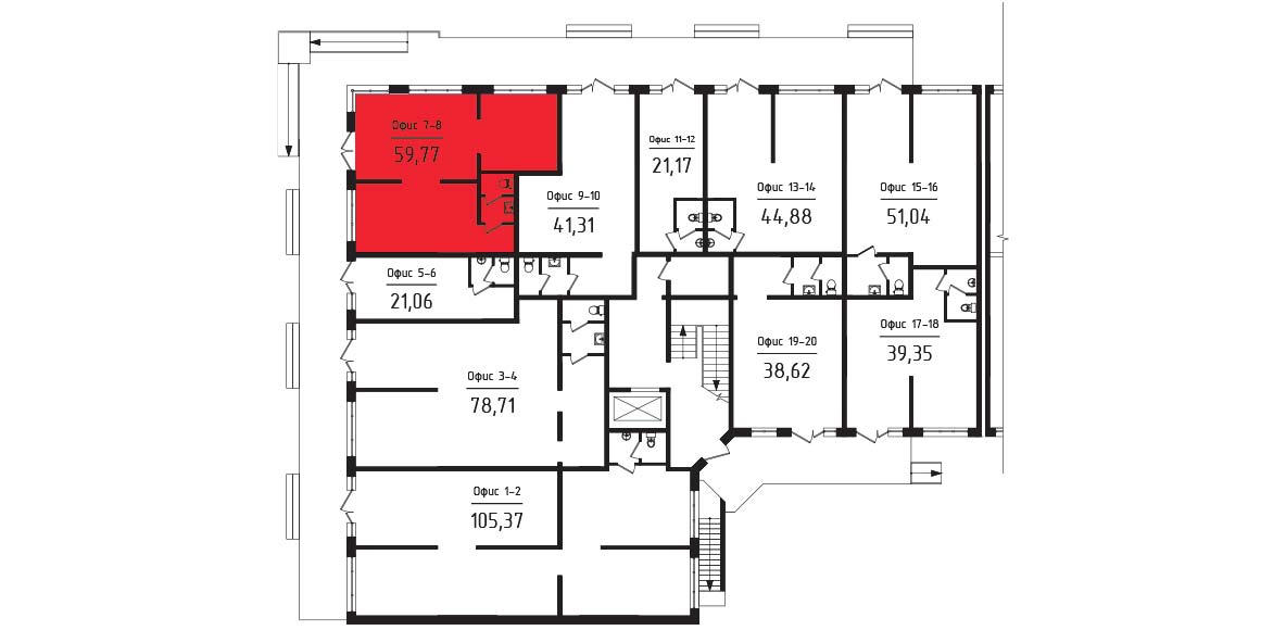 ЖК Яблоневый 3 очередь Нежилое помещение №007-8 1