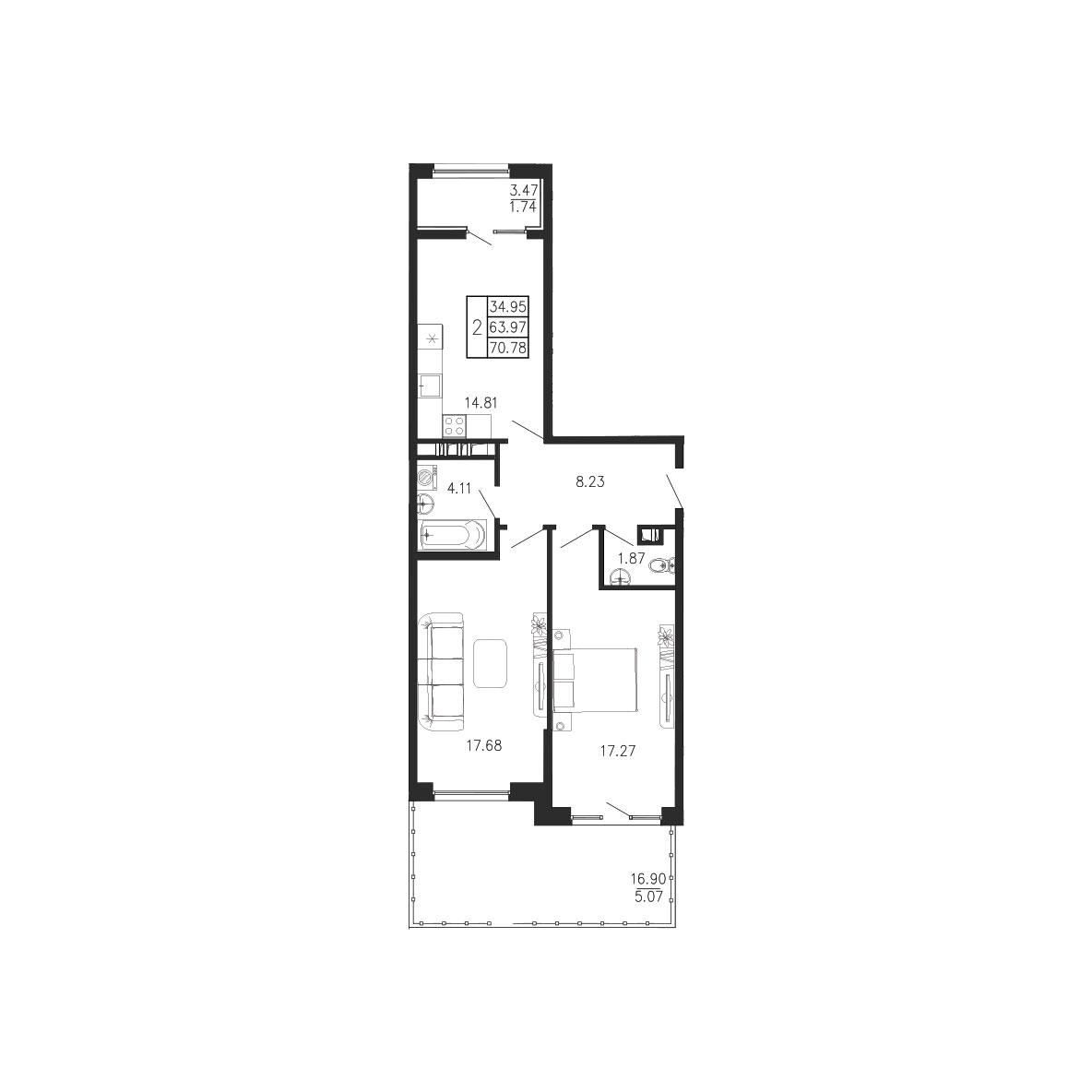 Просторы крыма Квартира №127