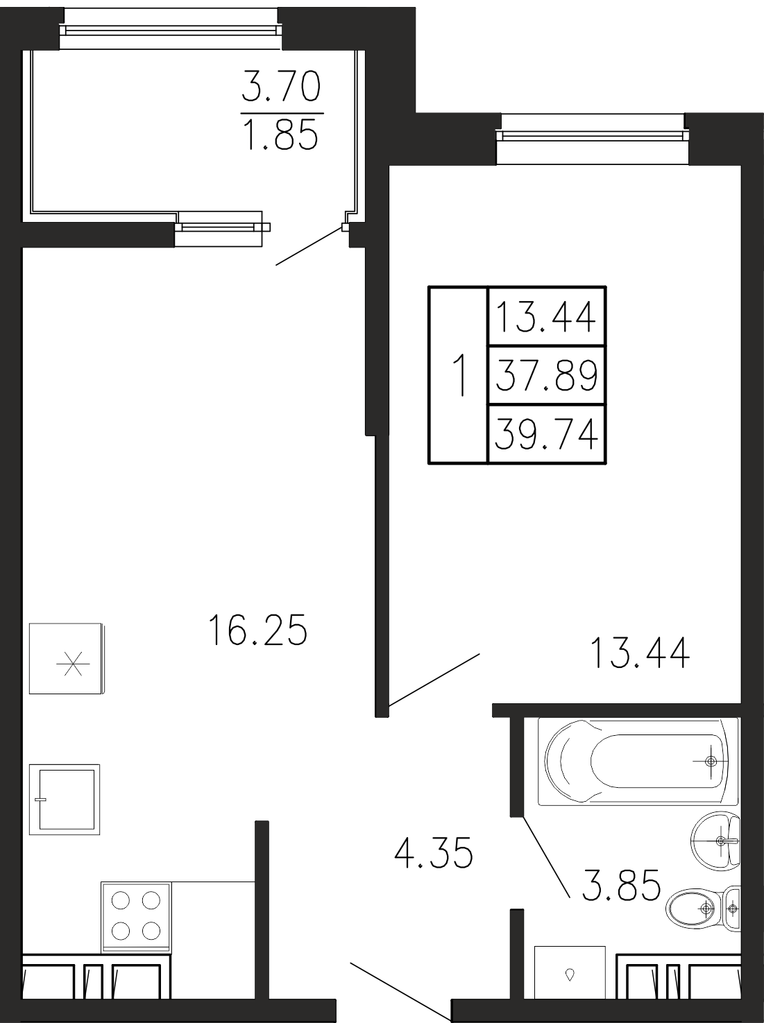 Просторы крыма Квартира №052 2