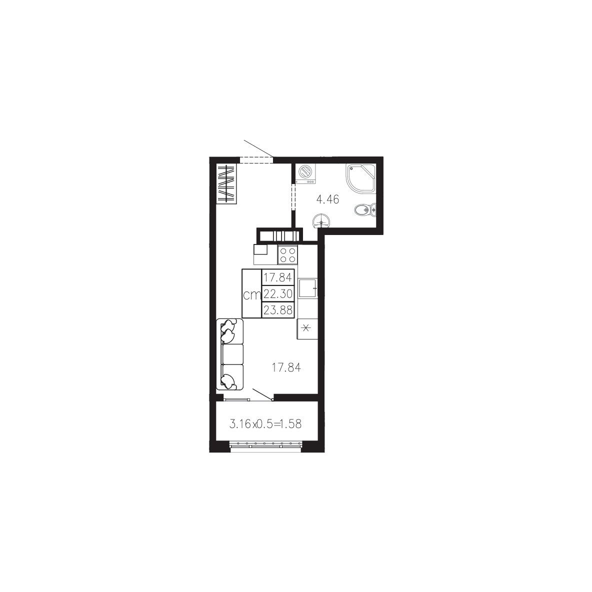 ЖК Суворов 1 очередь Квартира №014