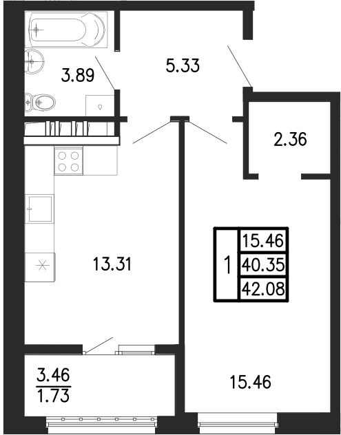 Просторы крыма Квартира №041 2