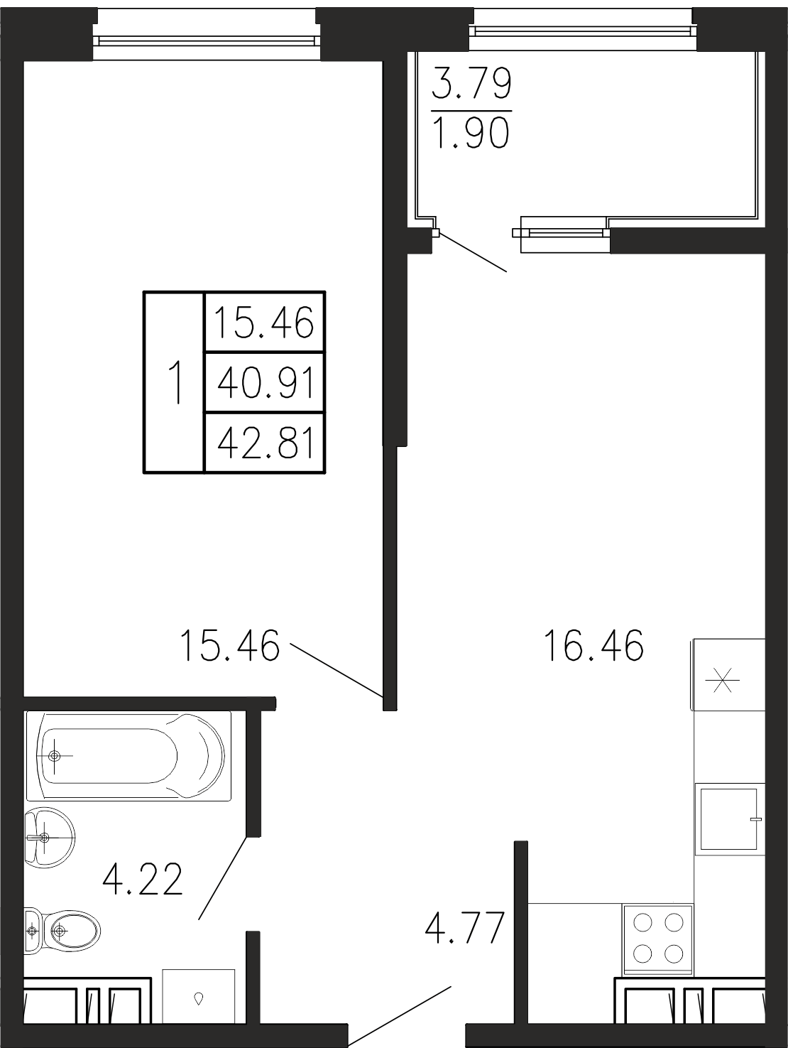 Просторы крыма Квартира №051 2
