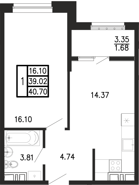 Просторы крыма Квартира №045 2