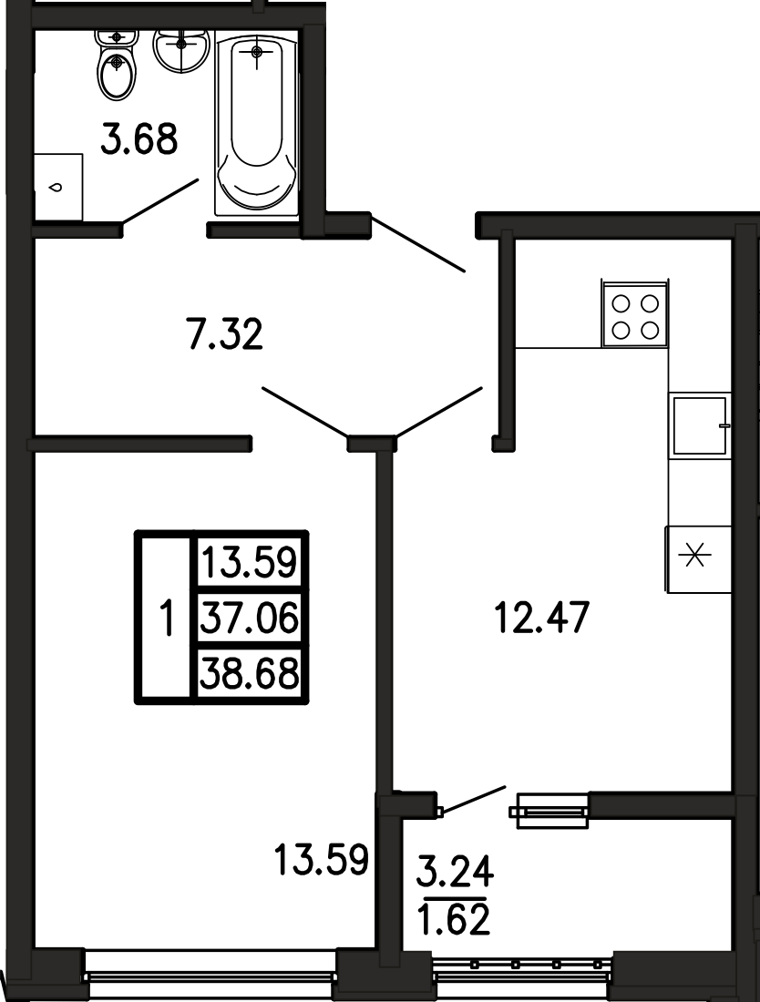 Просторы крыма Квартира №057 2