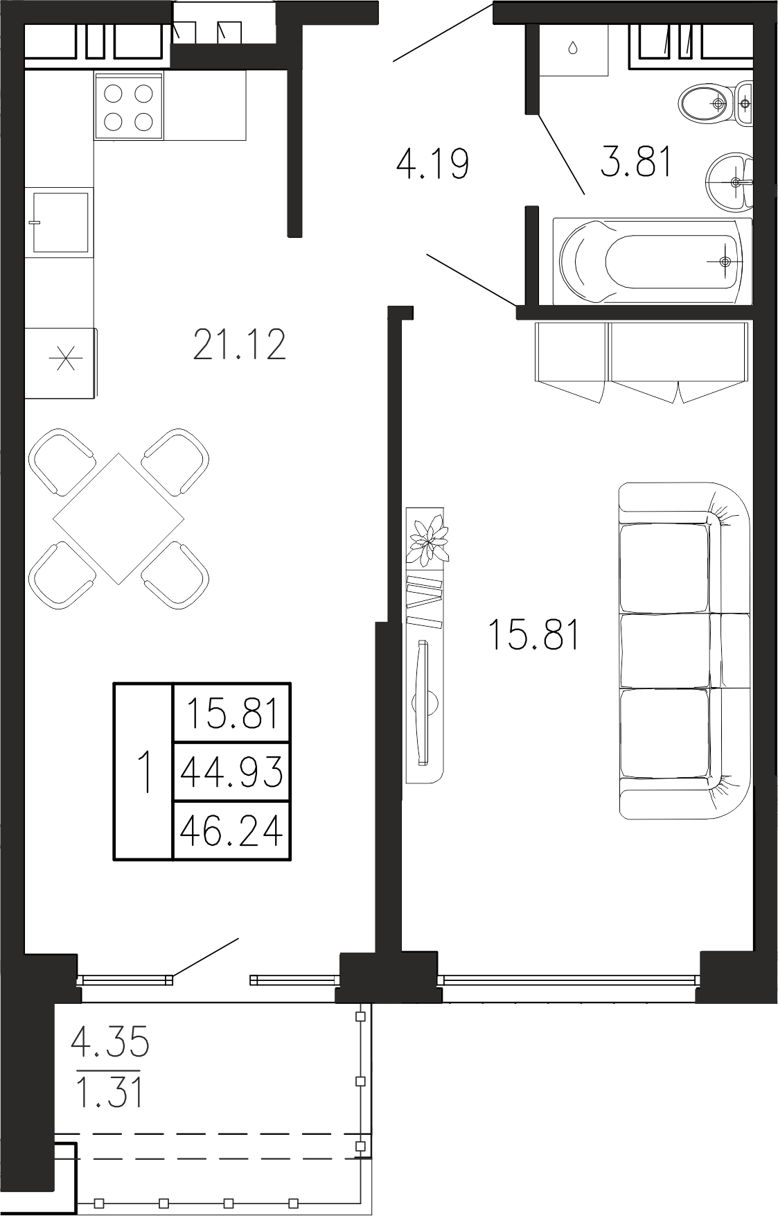 Просторы крыма Квартира №008 2