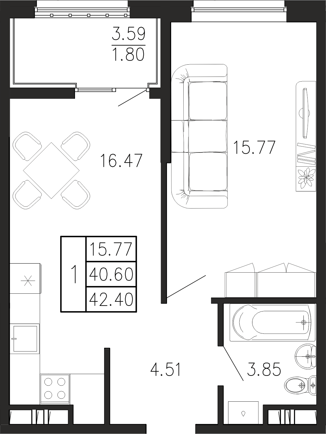 Просторы крыма Квартира №208 2
