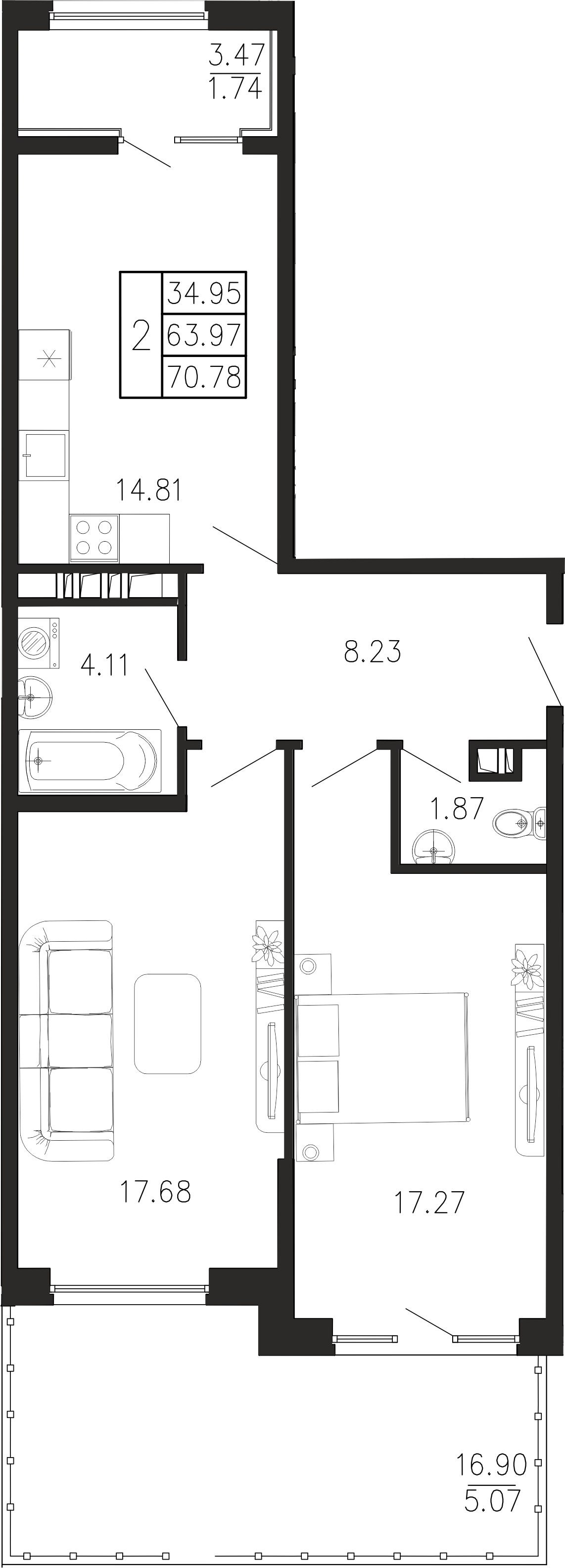 Просторы крыма Квартира №136 2