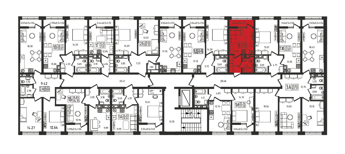 ЖК Яблоневый 3 очередь Квартира №084 1