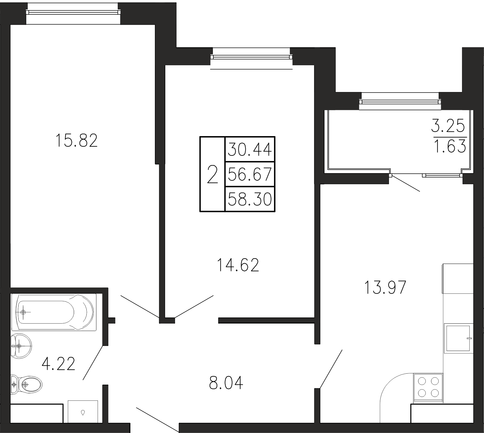 Просторы крыма Квартира №052 2