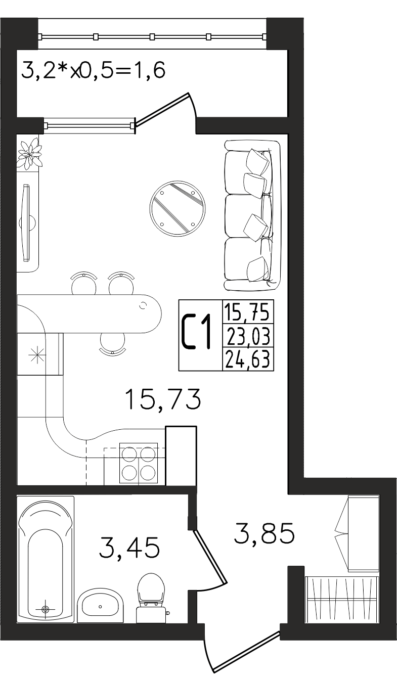 ЖК Яблоневый 5 очередь Квартира №362 1