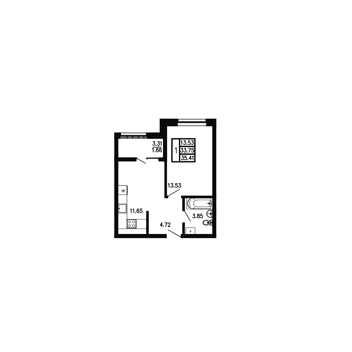 Просторы крыма Квартира №076