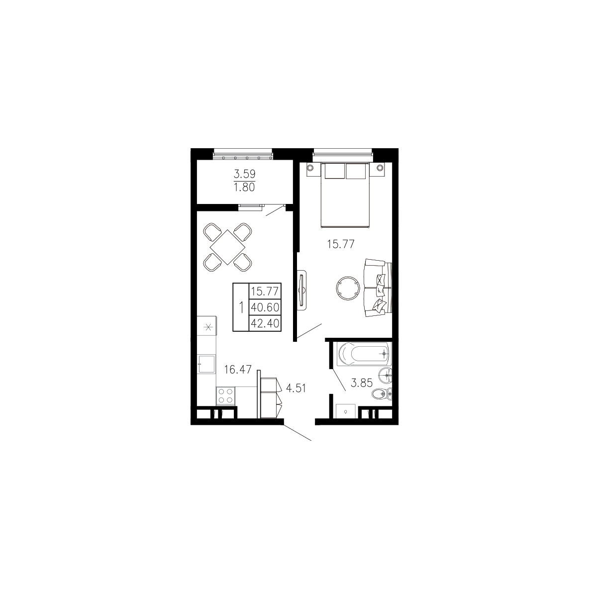 Просторы крыма Квартира №144