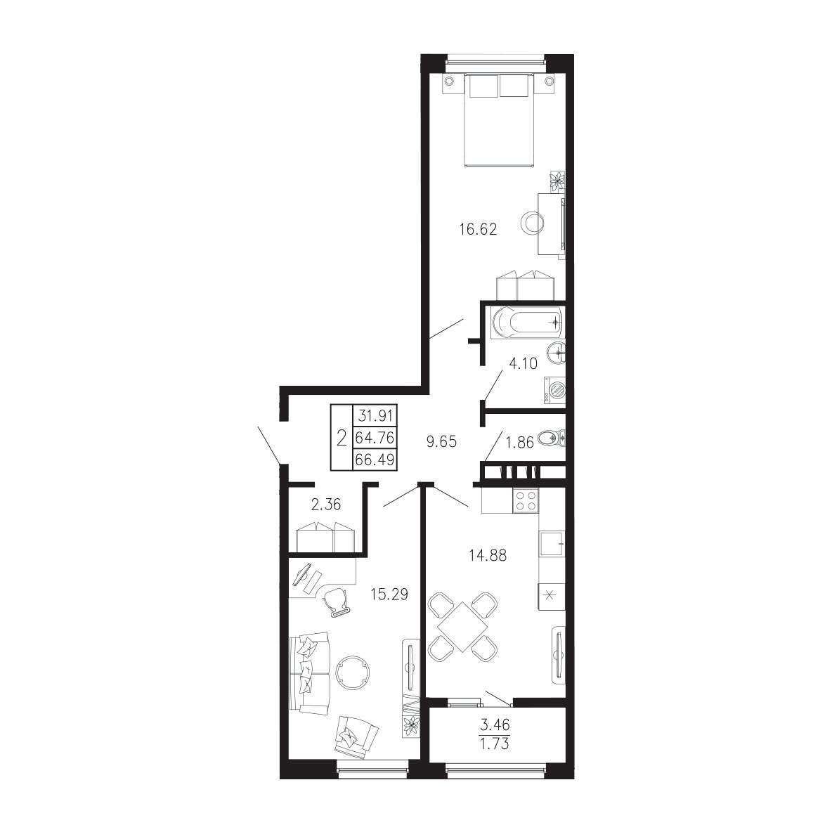 Просторы крыма Квартира №077