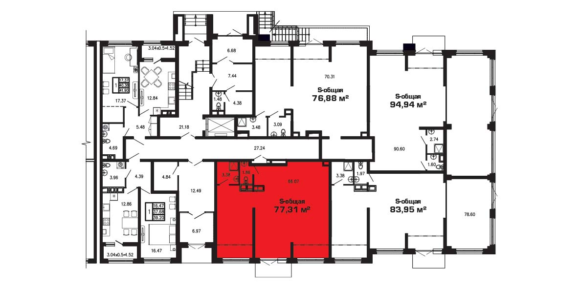 ЖК Суворов 1 очередь Коммерческое помещение №004 1