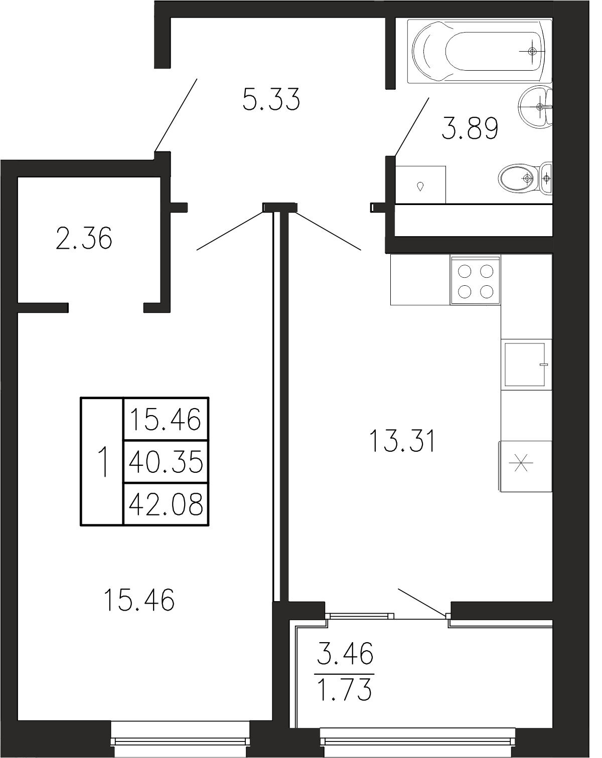 Просторы крыма Квартира №074 2