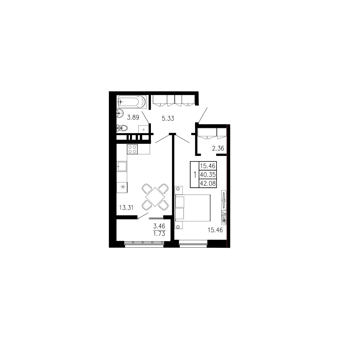 Просторы крыма Квартира №010