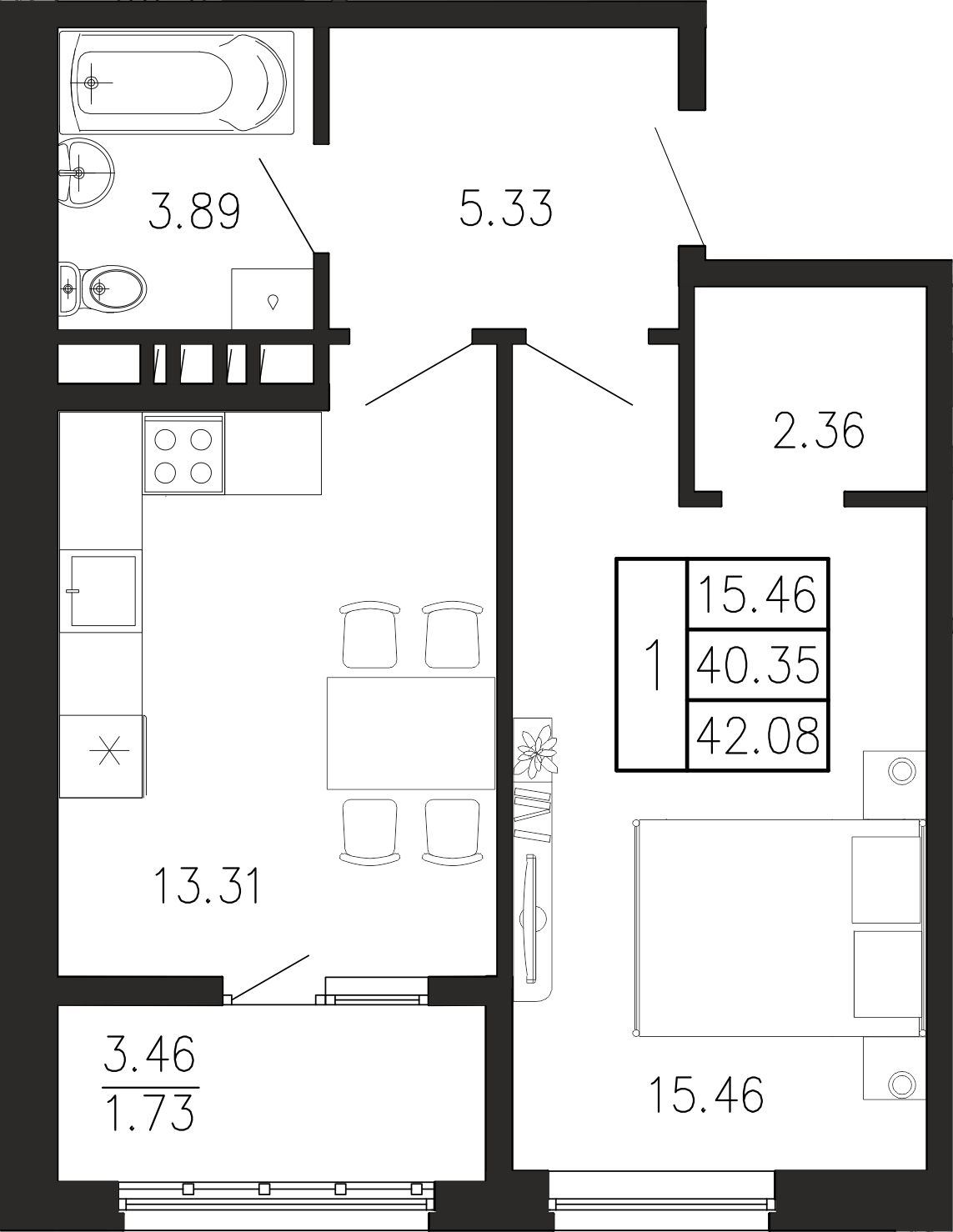 Просторы крыма Квартира №046 2