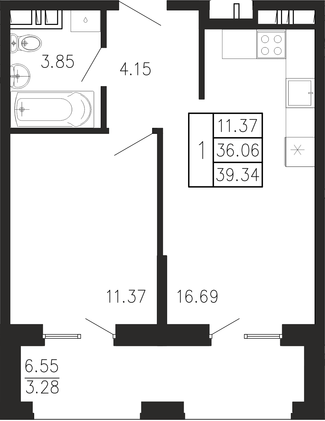 Просторы крыма Квартира №020 2