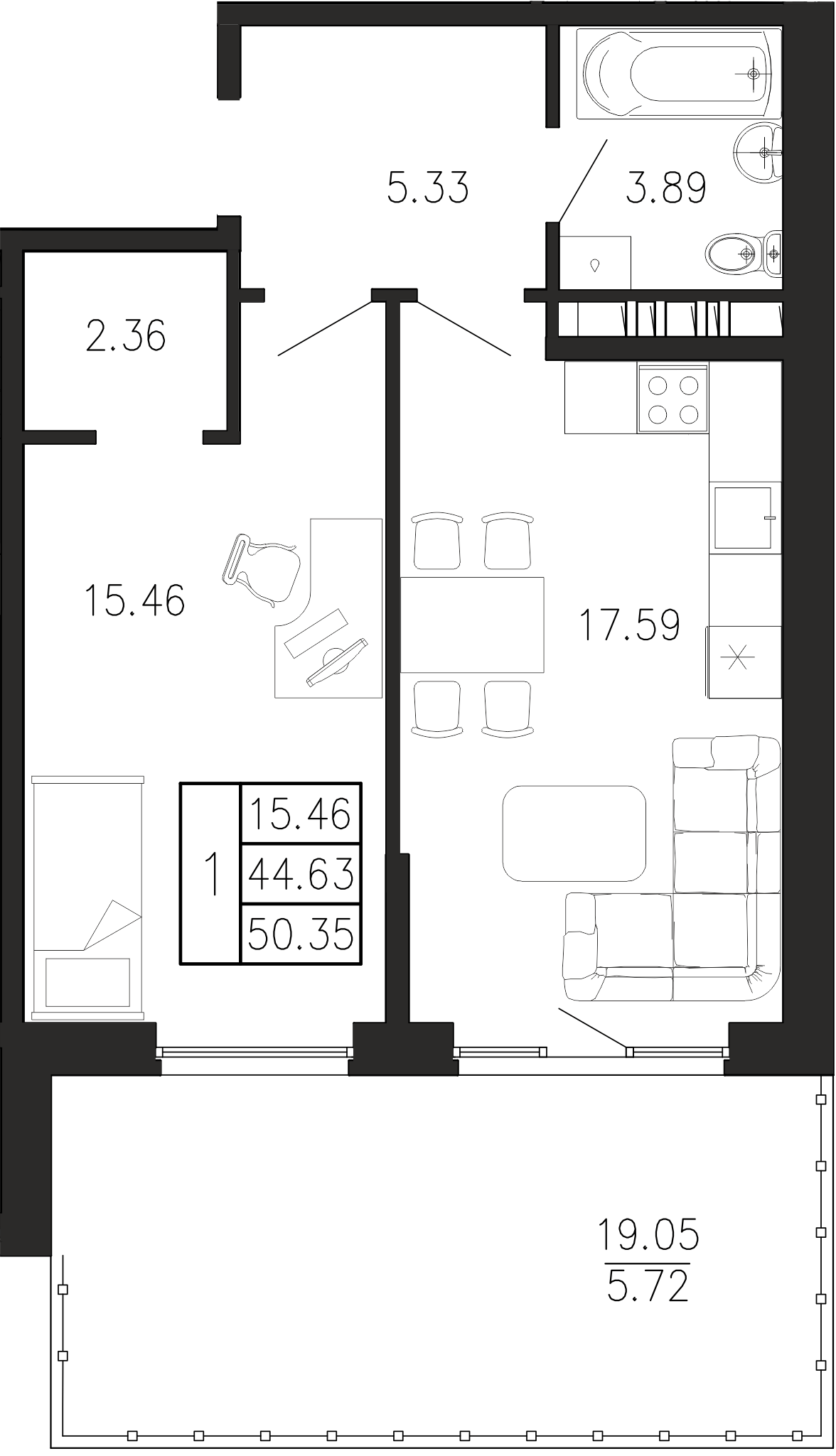 Просторы крыма Квартира №203 2