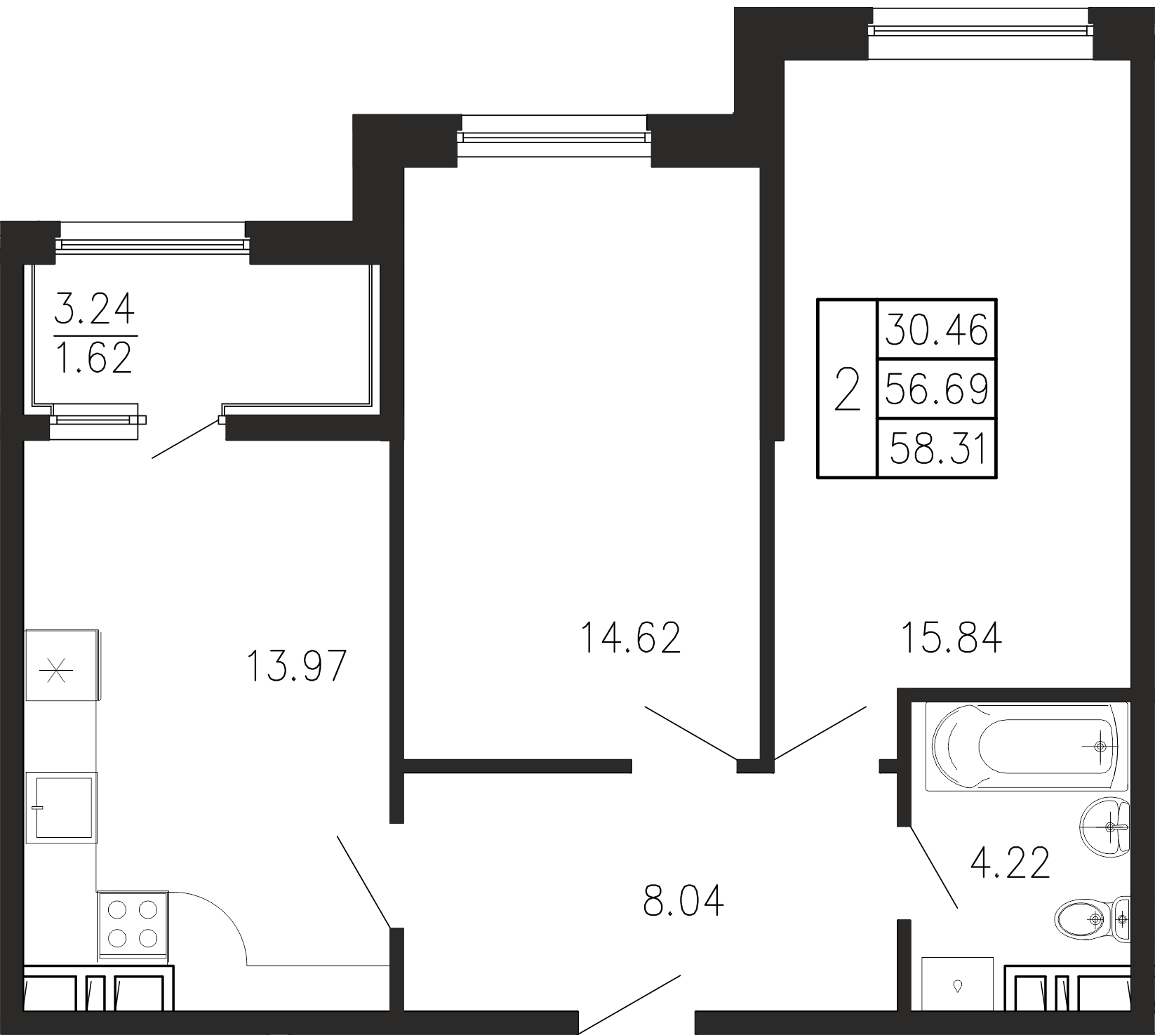 Просторы крыма Квартира №058 2
